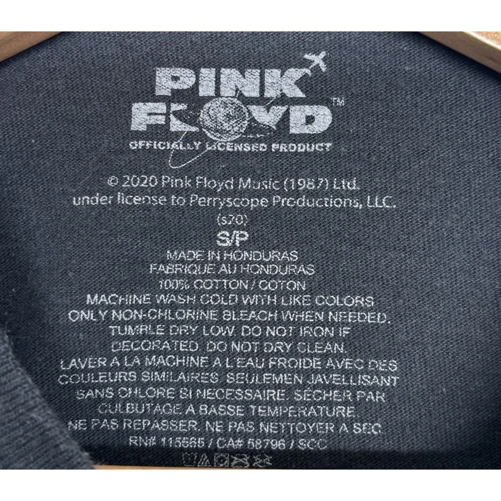 Pink Floyd Band T-Shirt Size SP Black 2020 Licensed Graphic Tee Prism